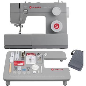 SINGER Heavy Duty Holiday Bundle  4452 Sewing Machine with Extension Table & 2 Presser Feet | Strong Motor, 110 Stitch Applications, Full Metal Frame, 1-Step Buttonhole & LED Light