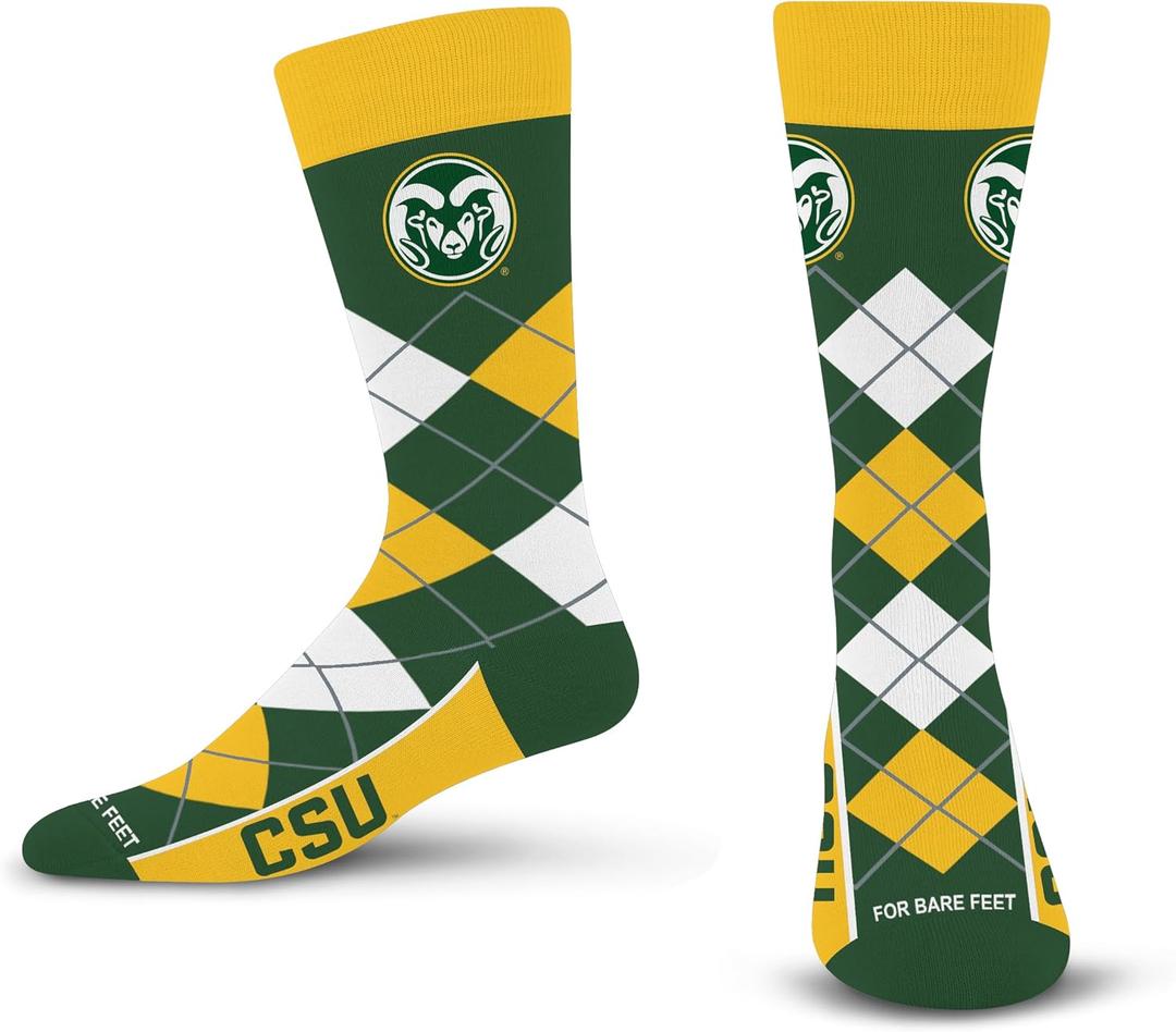 For Bare Feet Argyle Remix Dress Sock (One Size, Team Color)