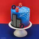 DecoPac Marvel's Spider-Man Spider and Mask Rings, Spider-Man Cupcake Decorations, Red and Blue Food Safe Cake Toppers 24 Pack