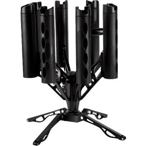 360-Degree Rotating Fishing Rod Holder Stand, Round 7 Fishing Rod Storage Rack Floor Stand Multi-Position Storage Rack, Fishing Pole Rack, Black