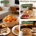 Nexboraque 12 Pack Round Gift Baskets, 7 Inch Bamboo Bread Fruit Basket Small Handwoven Bread Roll Serving Basket Bulk for Kitchen Restaurant Display Decor