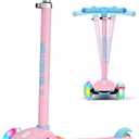 KORIMEFA Scooter for Kids Ages 3-8 with Light-Up Wheels & Deck, 3-Wheel Toddler Scooter with Adjustable Height, Anti-Slip Deck, Lean-to-Steer