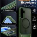 Temdan Magnetic for Samsung Galaxy S25 Plus Case, [Innovate Stand][Military Grade Drop Protection][Non Slip][Translucent Matte] Shockproof Phone Case for Galaxy S25 Plus 6.7" 2025 -DarkGreen