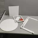 DCLRN Small End Table,c Table End Table for Sofa,Round Coffee Table is Suitable for Living Room and Bedroom.(White) (SET OF 1)