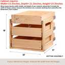 Mulush Pull Out Drawers For Cabinets, 23''W21''D19''H Soft Close Slide Out Wood Shelves Storage Organizer for Kitchen, 3-Tier, Finished, Heavy-Duty, Bottom Assembly