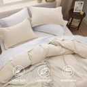 Bedsure Oat Milk Duvet Cover Queen Size - 3 Pieces Prewashed Cotton-Like Polyester Extra Soft Bedding Set, Includes 1 Duvet Cover 90x90 Inches with Zipper Closure & 2 Pillow Shams, No Comforter