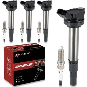 UF596 Ignition Coil Pack & Iridium Spark Plugs Compatible with Toyota Corolla Matrix Prius Prius Plug-In Prius V Lexus CT200h Scion xD 1.8L L4 2008-2015 UF596 Coil Pack Sets of 4