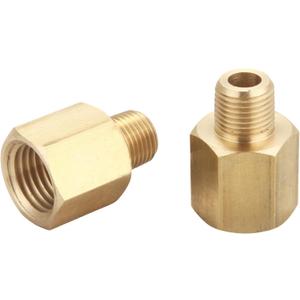 1/4 Inch Female to 1/8 Inch Male, Reducing Adaptor Brass Pipe Fitting, NPT Adaptor, Thread 0.375" OD  0.5" ID, Pack of 2
