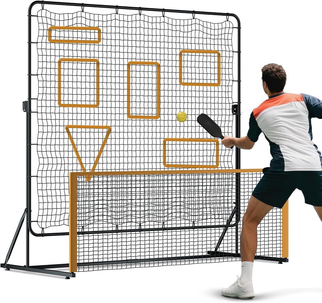 MR Pickleball Rebounder 6x6, Adjustable Angle & Height Pickleball Rebounder, Tennis Rebound Net, Pickleball Solo Training Equipment for Dinks Volleys Accuracy Coordination Kitchen Control