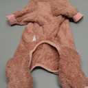 SlowTon Dog Winter Coat - Fuzzy Pullover Pajamas, Soft Fleece Windproof Cold Weather Dog Jacket Cozy Onesie Jumpsuit Outfit 4 Legged Clothes with Leash Hole  (Pink, M) (M (Back: 16.5"))