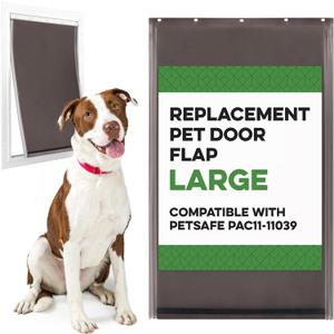 Evergreen Pet Supplies Dog Door Replacement Flaps - Compatible with Petsafe Freedom PAC11-11039 - Large, Brown - Weather-Resistant Pet Door Replacement Flap for Sliding Glass & Screen Panels