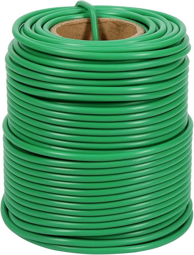 Shintop Plant Ties, 164ft Soft Green Garden Wire Flexible Tomato Ties for Outdoor Climbing Plants, Flowers, Vines Plant Support (3.5mm)