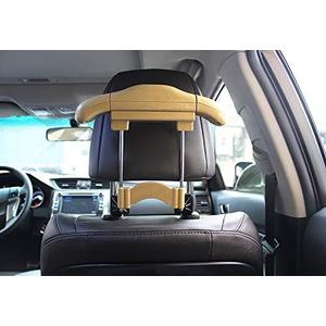 MACHSWON Car Headrest Retractable Hanger Car Seat Coat Jacket Suit Hanger Hook Stainless Steel (Beige)