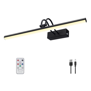 RAIFOOLLY Picture Light,Picture Lights for Wall Cordless,16" Picture Lights with Timer and Dimmable,Battery Wall Lights for Display Gallery Painting Art Frame PortraitBlack