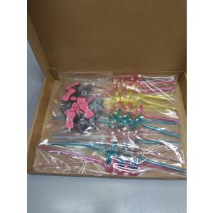 Potchen 16 Pcs Kitty Party Favors Pink Bow Spiral Drinking Straws Colorful Kitty Birthday Party Decorations for Christmas Kitten Supplies