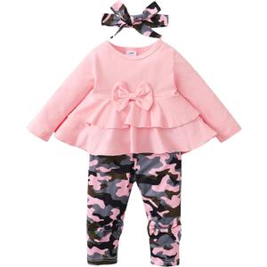 XUANHAO Baby Girl Clothes Infant Toddler Girl Clothes Fall Winter Outfits Long Sleeve Ruffle Tops Girls Pants Sets 3-24M