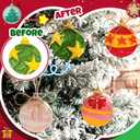 Wonderjune 20 Pcs Christmas Foam Texture Painting Paper for Craft, Magical Foam Texture Paper Sheet with Water Brush Pen, Handicraft Blank Painting Sheet for 3D Craft DIY Art Supplies (Christmas Ball)