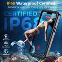 for iPhone 13 Pro Waterproof Case with Built-in Screen Protector, IP68 Rating, 360 Full Body Protection, Shock-Proof and Dust-Proof, Black