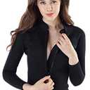 Micosuza Women's Wetsuit Jacket Premium Neoprene 1.5mm Long Sleeve Front Zip Wetsuit Top US Meidum : Sports & Outdoors