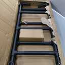 6-Rung Wall Mounted Metal Step Ladder, Basement Window Well Egress & Fire Emergency Escape Ladder, for High Entrance Attic Egress, Bunk Bed Climbing(355LBS Load Capacity, Matte Black)