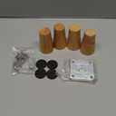 Set of 4 Nature Wood Furniture Leg, 3 Inch Round Sofa Feet Replacement Legs, Chair Bed Closet Cabinet Furniture Feet with Metal Mounting Plates,Screws, Floor Protector Pads for Table Couch