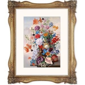 SIMON'S SHOP Gold Vintage Picture Frames 11x14 with Mat for 8x10 Photo, Antique Poster Frame Matted to 8 by 10 Image, Gallery Wall and Tabletop Display