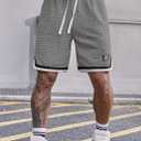 VOGSTART Mens Waffle Sweat Shorts Basketball Athletic Casual Midweight 8'' Inseam Shorts with Pockets (S-XXL) (M)