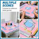 Soulchen Mahjong Mat 33'' x 33'' with Black Carrying Bag Anti Slip Noise Reducing Table Mat for Mahjong, Gaming Table Cover for Poker Board Tile Games Dominoes Mah Jong Accessories(Blue Edges)