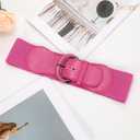 JASGOOD Women Stretchy Wide Waist Belt for Dress Ladies Vintage Elastic Belt (Pink)