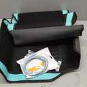 BBTO 43 Pcs Bling Car Accessories Set for Women Front Seats and Rear Bench Polyester Car Seat Protectors Wheel Cover Seat Floor Mats Full Crystal Automotive Interior Decor(Mint Green)