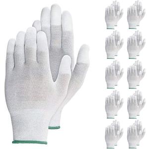 VIPER 10 Pairs Anti Static Gloves, Coated Fingertip Grey Carbon Fibers,13G ESD Safety Work Gloves XL