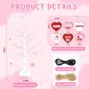 YQUQWN 2Pack Valentines Day Decorations Lighted Birch Tree with Heart-Shaped Ornaments USB/Battery Operated for Home Table Decor Indoor Bedroom Office Party