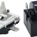 1Pcs QP-02-4.7 3Pin 4.7 Ohm Refrigerator Start Relay Coolers Compressor Starter with 1Pcs 1/2HP Refrigerator Overload Protector