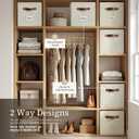 DECOMOMO Storage Cubes, 13x13x13 Storage Cube Bins with Labels, Fabric Organizer Bins (13" / 6pcs, Beige)