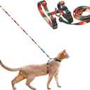pidan Cat Harness and Leash Set, Cats Escape Proof - Adjustable Kitten Harness for Large Small Cats, Lightweight Soft Walking Travel Petsafe Harness(Multicolor-M Size)
