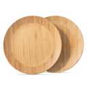 cluzelar Bamboo Plates Reusable 7.5Inch Round Wooden Plates Dinner Plate Tableware 2PCS Wood Plate Lightweight Dishes Snack, Dessert, Unbreakable Classic Plate P