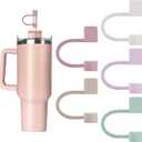 Velaco 5Pcs 0.4in/10mm Diameter Silicone Straw Covers Cap Compatible with Stanley 20 30&40 Oz Cup, Straw Toppers for Stanley 40 Oz Tumbler with Handle, Dust-Proof Straw Caps for Water Bottle
