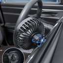 TriPole Car Fan USB Powered - Powerful 3 Speed, Portable Cooling Clip Fan for Car Vent, Quiet Brushless Motor, 360 Degree Rotatable, Air Circulation for Vehicle, Van, Truck, SUV, RV