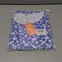 PLOKNRD Women's Casual Dress Summer Short Sleeve T-Shirt Dress Crew Neck Basic Dresses 2025 (Blue White Flower, XL)