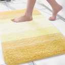 Arotive Microfiber Bathroom Rugs, Shaggy Soft and Absorbent Bath Rug, Non-Slip, Thick Plush Machine Washable Dry Bath Mats for Bathroom, Tub and Shower, 24x16, Light Yellow, Rectangular