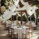 2 Panels 5ftx30ft Ivory Ceiling Drapes for Wedding Parties – 30 FT Extra Long Thick Polyester Wrinkle-Free Drapery Tent Decor Decorations for Birthday Party Ceremony Stage Swag