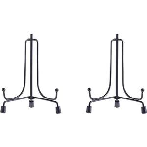 LIONWEI LIONWELI 4inch(2pack) Upgraded Anti-Slip Iron Plate Display Stand Black Easel Display Stand Photo Holder Stand,Displays Picture Frames, Decorative Plates, and Artworks