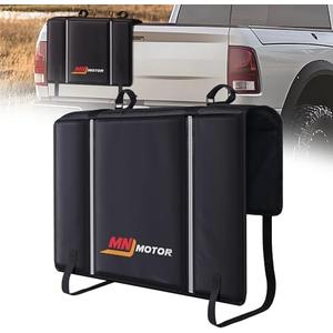 MNJ MOTOR Tailgate Bike Pad, Pickup Truck Tailgate Cover Transport for Mountain Bike Truck Tailgate Protection Pad with Reflective Strips Tool Pocket 2 Bike