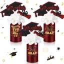Domensi 3 Sets Graduation Table Centerpiece Decorations Maroon and Gold Class of 2026 Includes 3 Silk Artificial Flower 9 Congrats Grad Sticks Picks Toppers 3 Metal Vases for Home Party Supplies Gifts