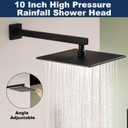 Shower System with Tub Spout, All Metal Black Bathtub Shower Faucet Set with High Pressure 10 Inch Rain Shower Head and Handheld Shower Head Set, Matte Black (Valve Include