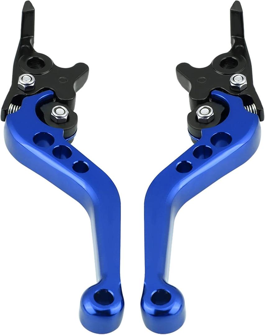 Keenso 1 Pair Motorcycle Clutch Brake Handle Levers, Universal Brake Lever Handle Double Disc for GY6 Xmax 400(Blue)