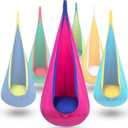 Y- STOP Kids Pod Swing Seat, Hanging Hammock Chair Swing with Inflatable Pillow, Sensory Swing Chair with Pocket for Outdoor and Indoor (Pink and Blue) pcs