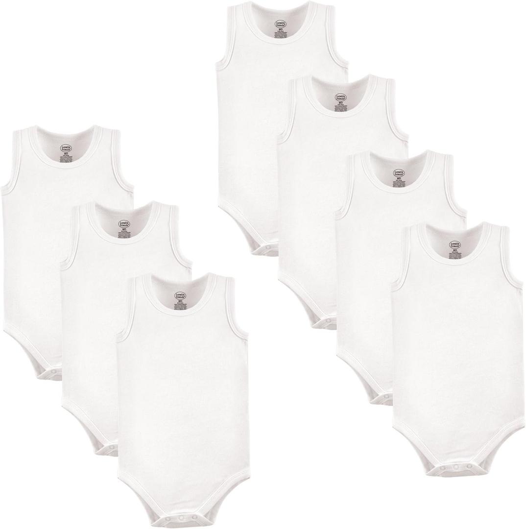 Luvable Friends Unisex Baby Cotton Sleeveless Bodysuits,  Size: 18-24 Months, 7 Pack