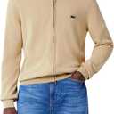 Lacoste Men's Monochrome High Neck Zipped Cotton Sweater (X-Large, Viennese)