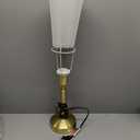 Touch Bedside Table Lamp  Modern Small Lamp for Bedroom Living Room Nightstand, Desk lamp with Fabric Lamp Shade, Warm LED Bulb, 3 Way Dimmable, Simple Design Mother's Day Gifts (Gold)